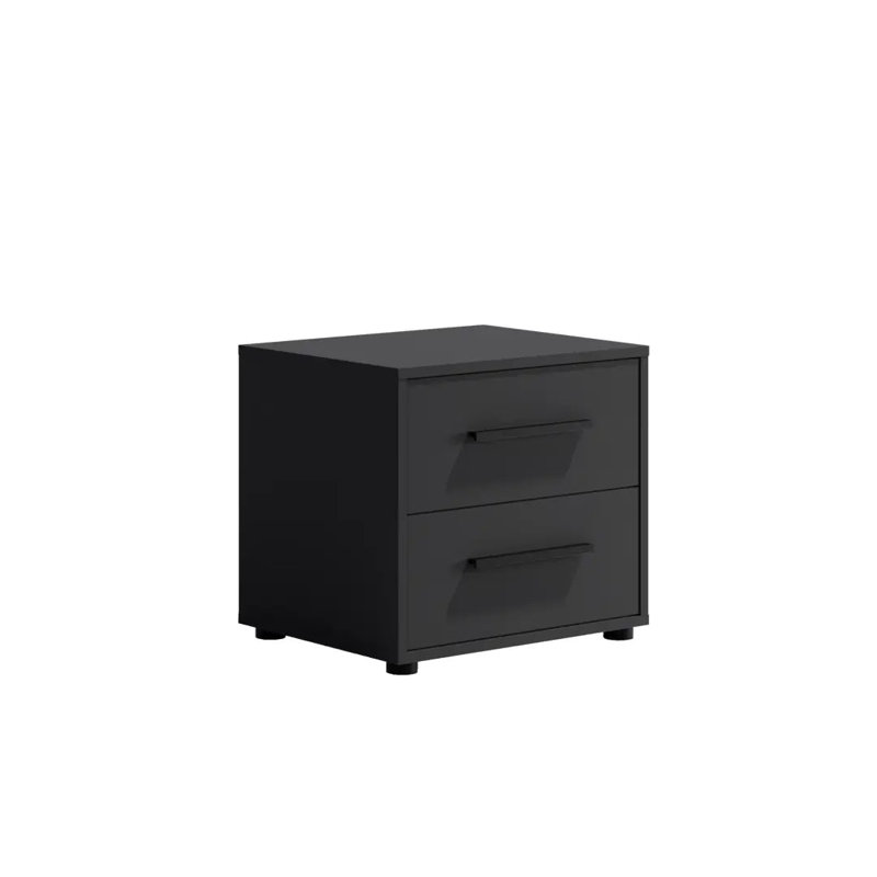 Sunde 51cm W Manufactured Wood Bedside Table, Black