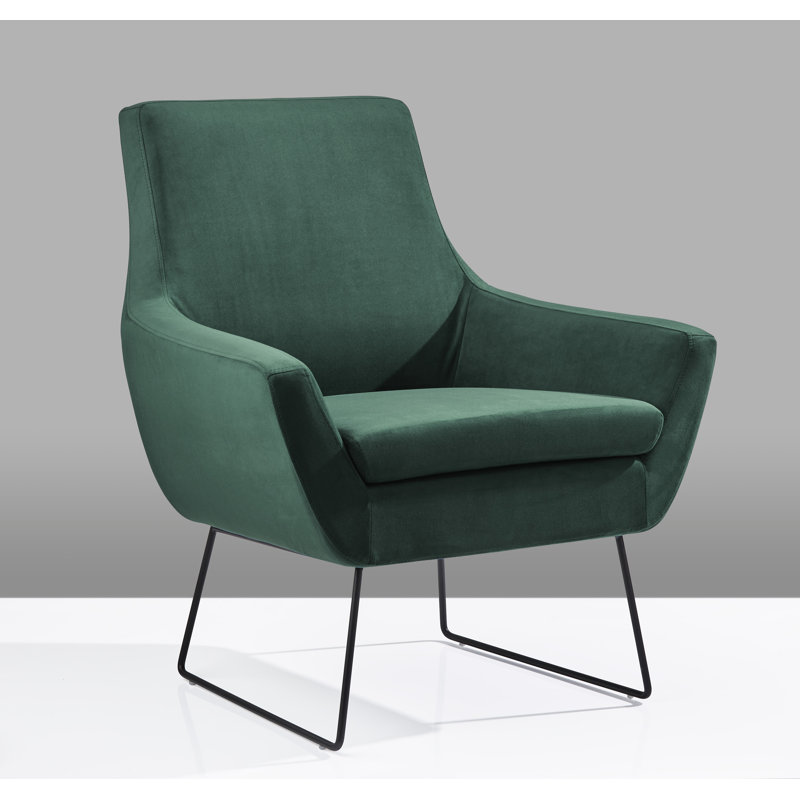 Ismaael Upholstered Armchair, Green Velvet
