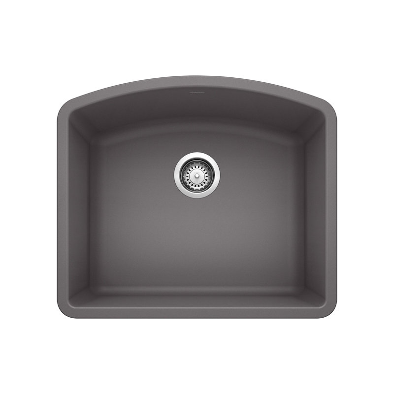 Diamond SILGRANIT 24" Single Bowl Undermount Kitchen Sink, Cinder