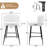 25.3" H Modern Counter & Bar Stool with Large Seat and Back, White Boucle-711849809