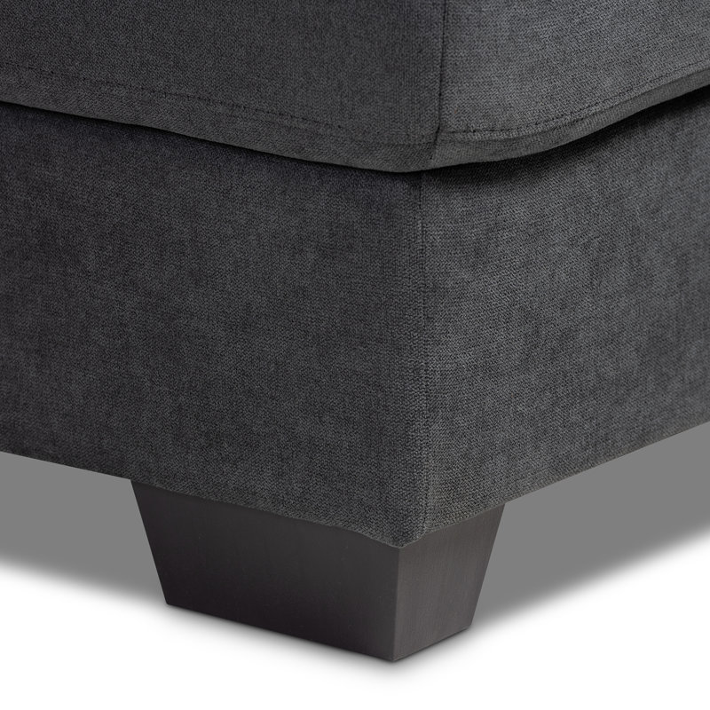Upholstered L-Shaped Sectional, Left Hand Facing, Dark Gray