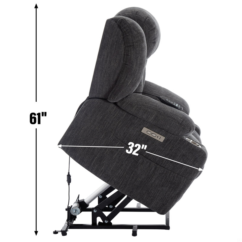 Fauteuil inclinable électrique en chenille jusqu'à 350 lb, Gris clair