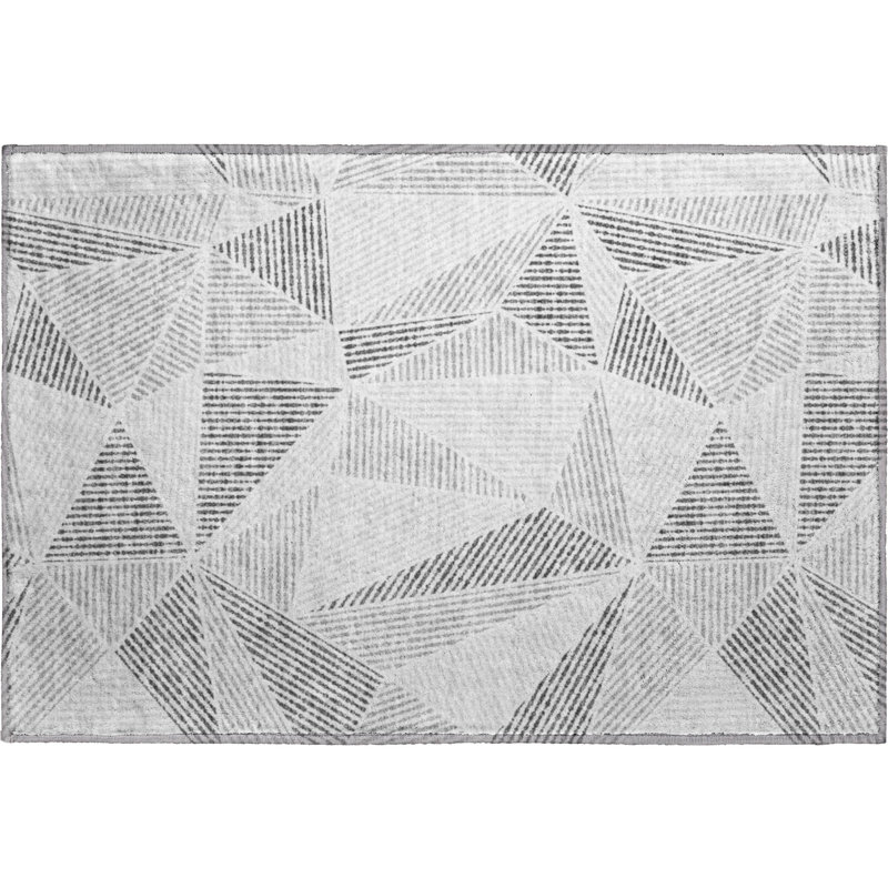 Premium Machine Washable Cerrito Gray Rug, Rectangle 1'8" x 2'6"