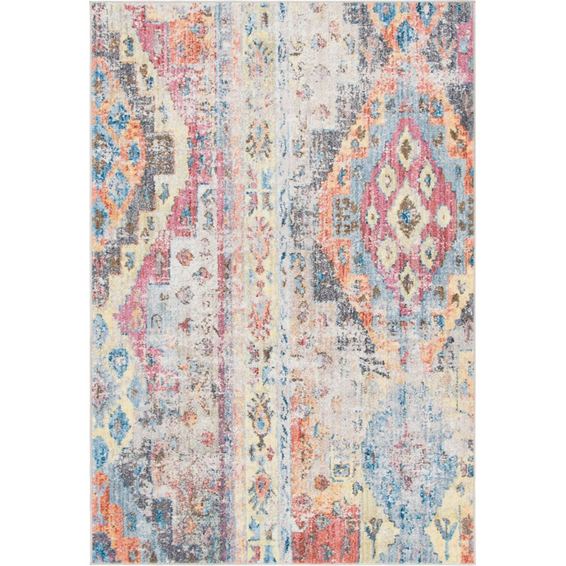 Geometric Indoor Rug, Rectangle 5' x 8'