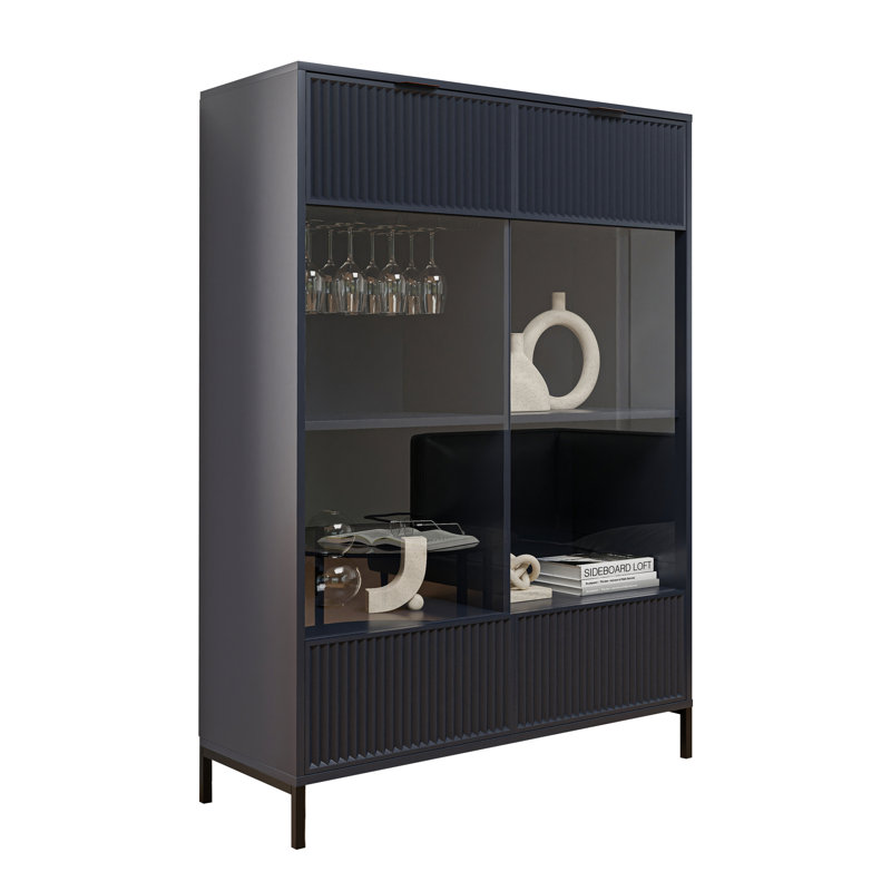 Belmin Display Cabinet, Blue Indigo