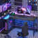 Nedyo 58.07'' LED Gaming Desk with Power Outlet, L-shaped Computer Desk with Monitor Stand