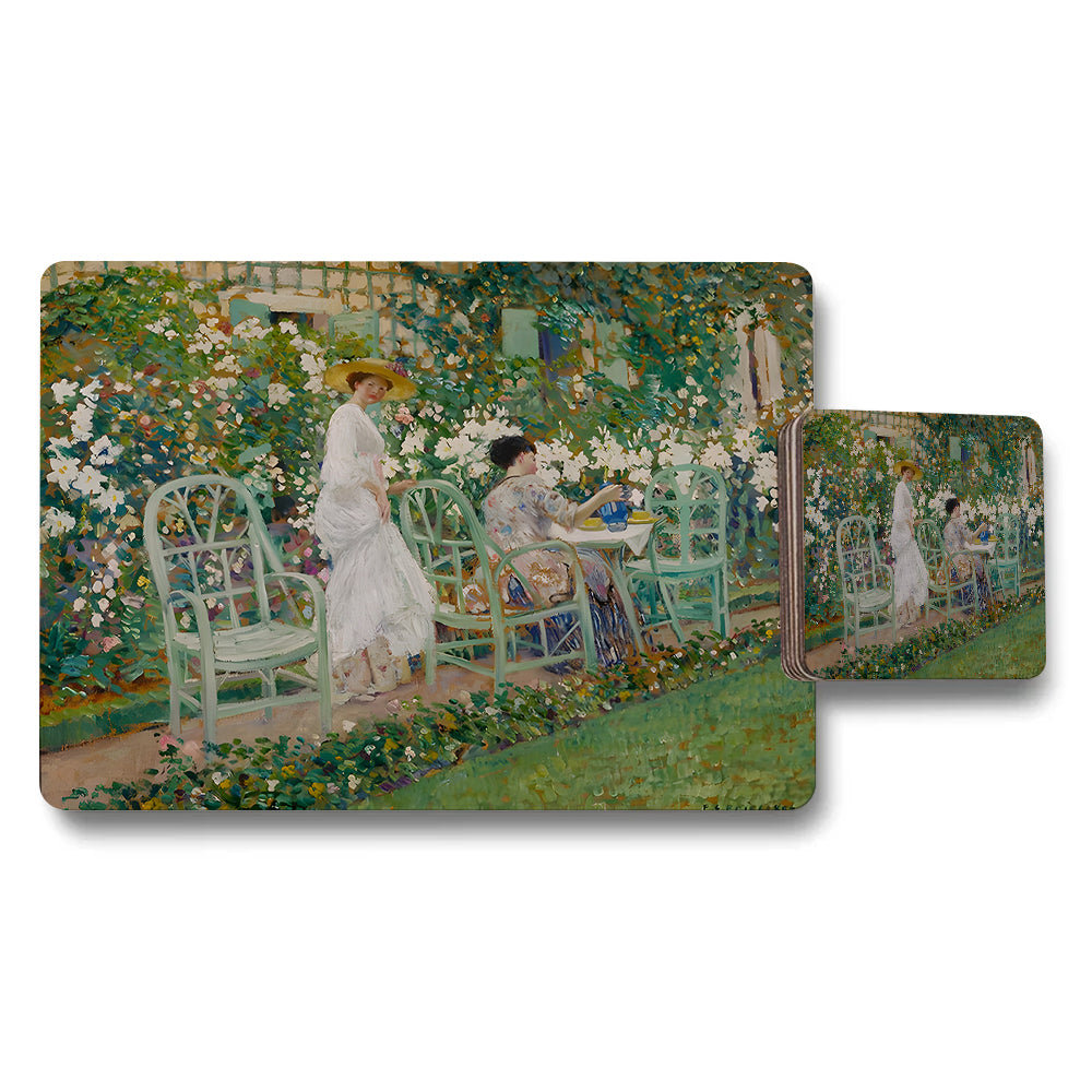 Impressionist Garden Scene Placemats And Coasters Set