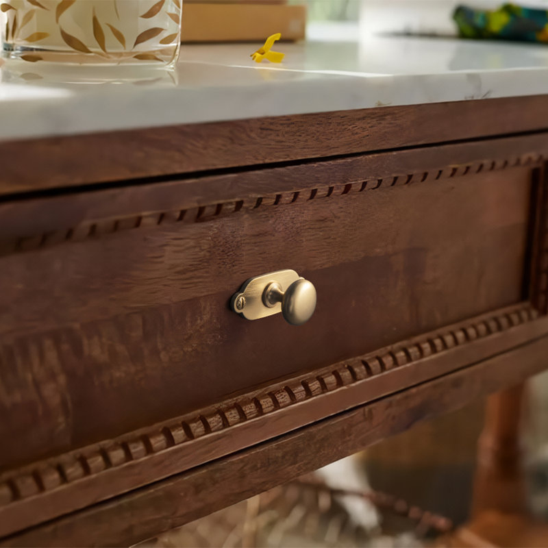 Knob With Spacer, Noir, 1.18