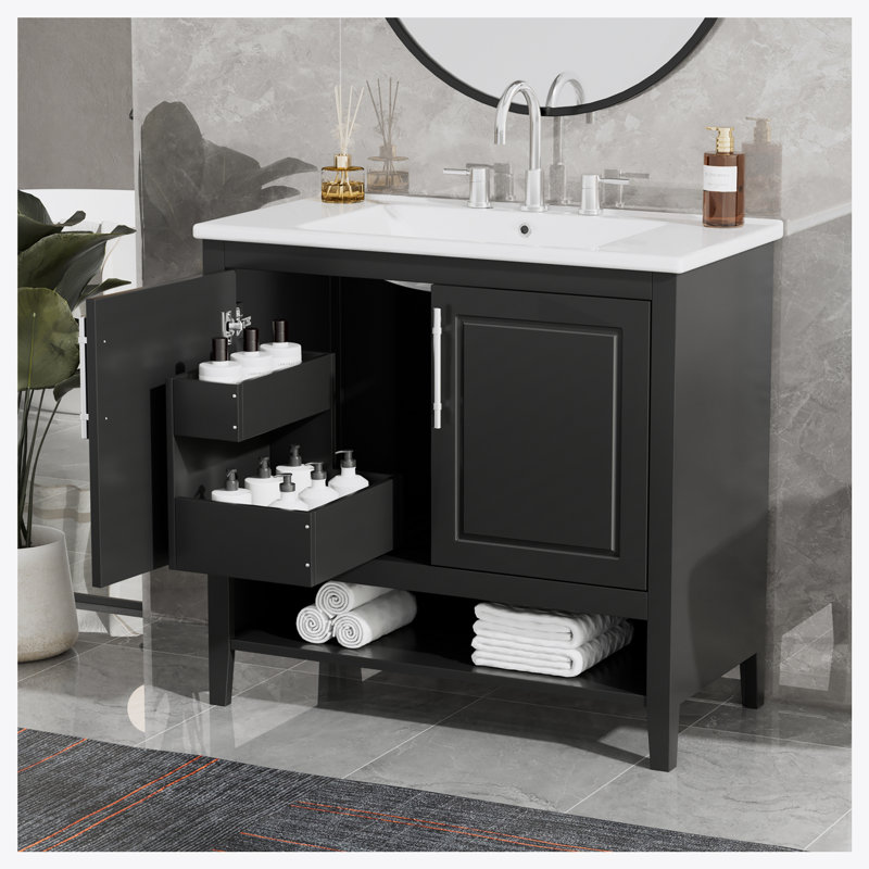 Meuble-lavabo multifonctionnel 36 po avec lavabo 36 po