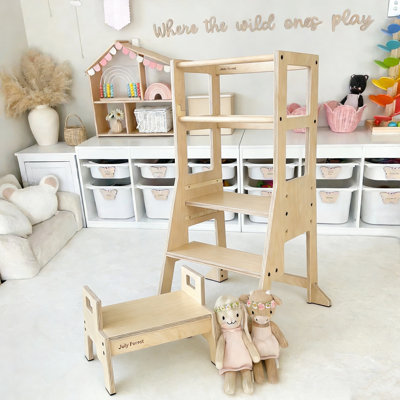 July Forest Montessori Learning Tower Set with Matching Step Stool