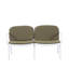 Causeuse d'extérieur en PP Luna, structure blanche avec coussin vert Luna