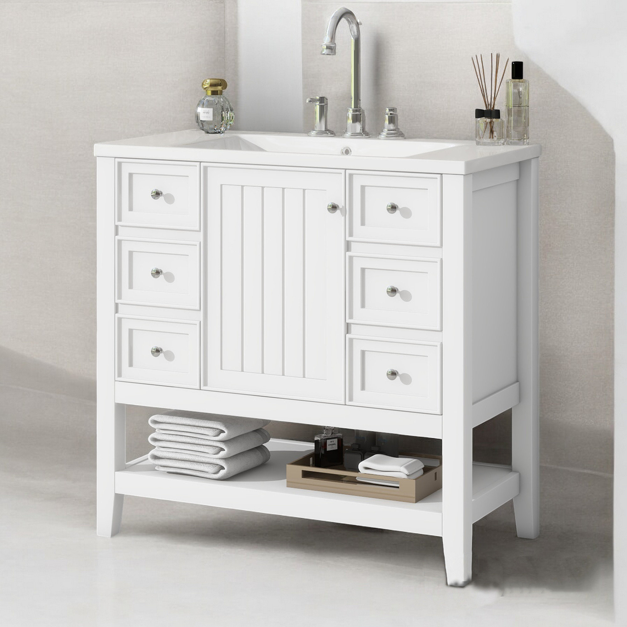36" Single Bathroom Vanity With Top