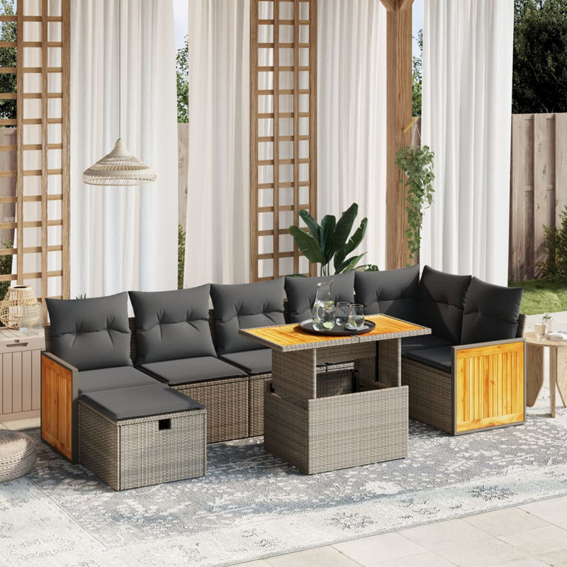 Vidaxl Garden Sofa Set Grey, Dark Grey