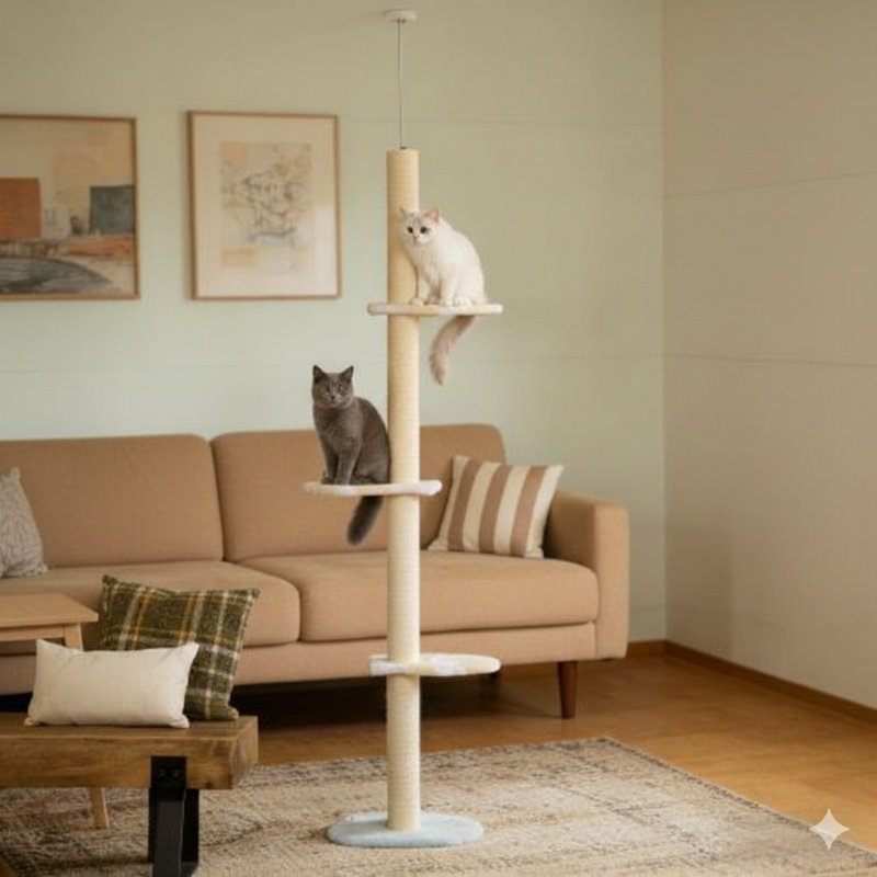 Arbre à chat, structure d'escalade à 4 niveaux du sol au plafond
