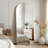  Arched Full-Length Floor Mirror with Aluminum Alloy Frame, Shatter-Resistant Glass, Freestanding or Wall Mounted-1114336363-1114336375