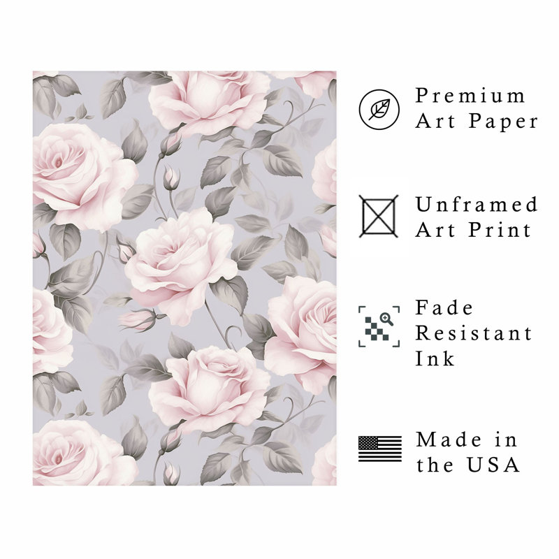 Impression florale de luxe sans cadre, H 14 po x l 11 po