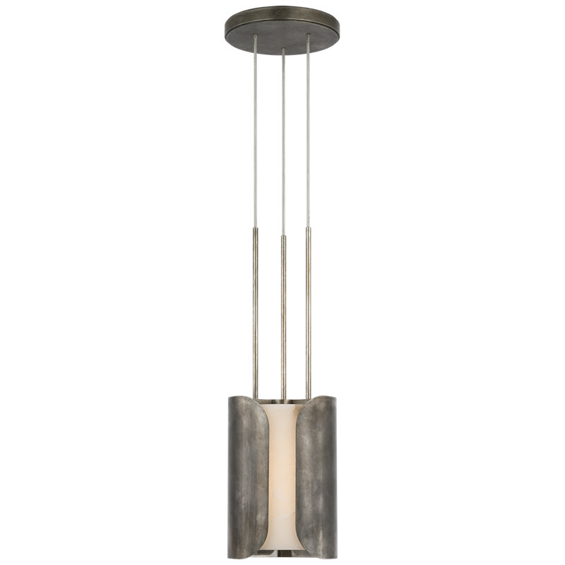 Anne-Marie Barton Armise Pendant with Nova Frost, 242" H x 7.5" W, Mottled Pewter, White