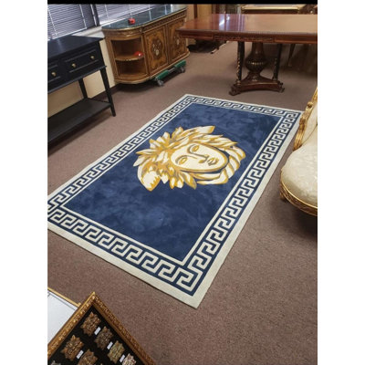 Medusa Handmade Blue Area Rug