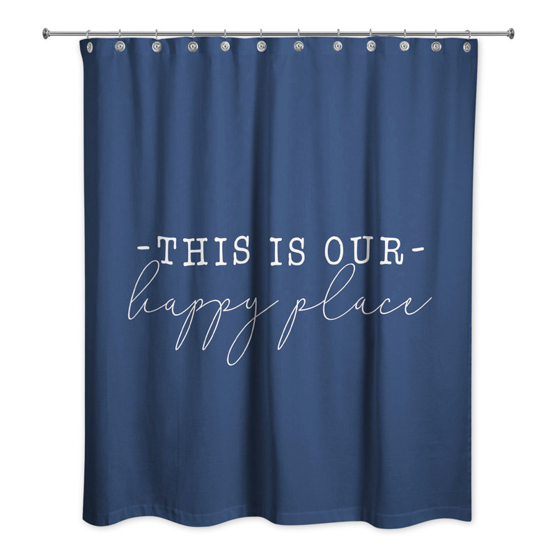 Rideau de douche simple, Bleu marine