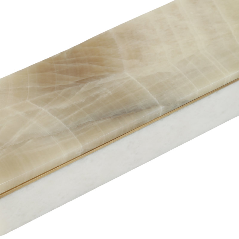 Modern Stone and Marble Decorative Box with Sleek Rectangular Design and Removable Lid., White/Ivory