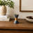 Monarch Marble & Acacia Wood Black Candleholder
