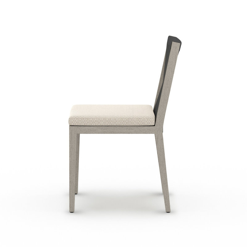 Dimitri Outdoor Dining Side Chair, Faye Sand, Gray