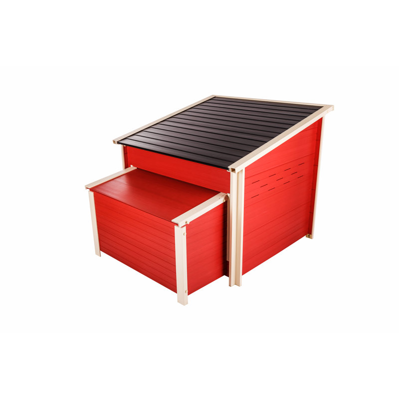 Achilles ECOFLEX® Chicken Coop with Nesting Box For Up To 3 Chickens, Red