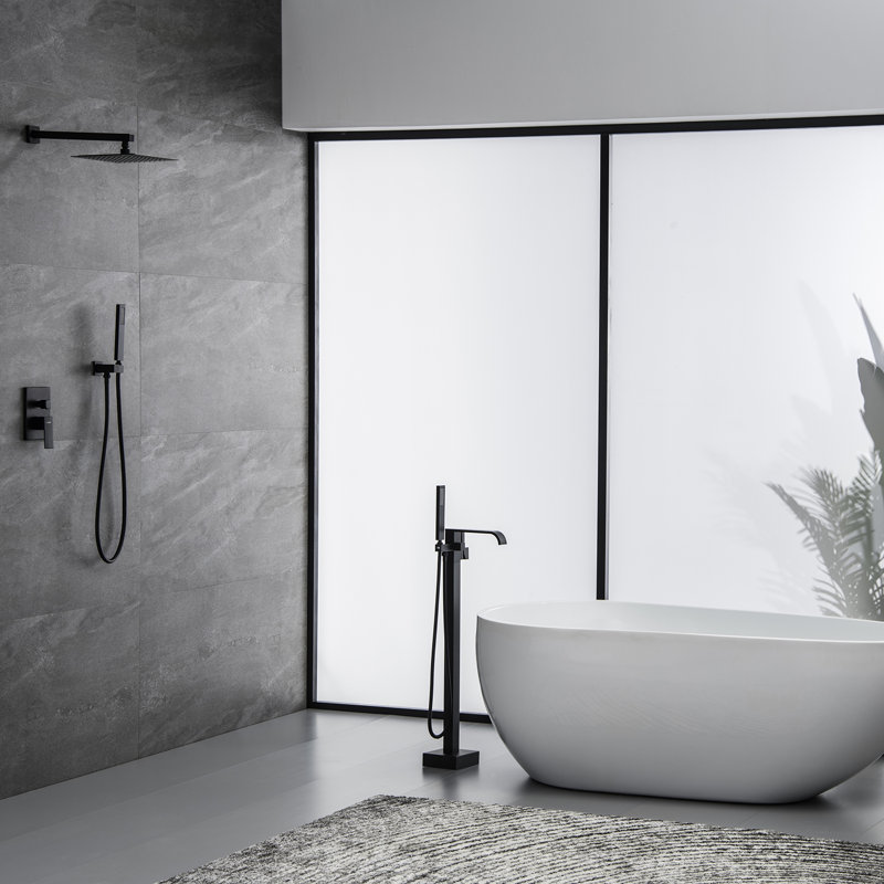 Floor Freestanding Tub Filler with Diverter