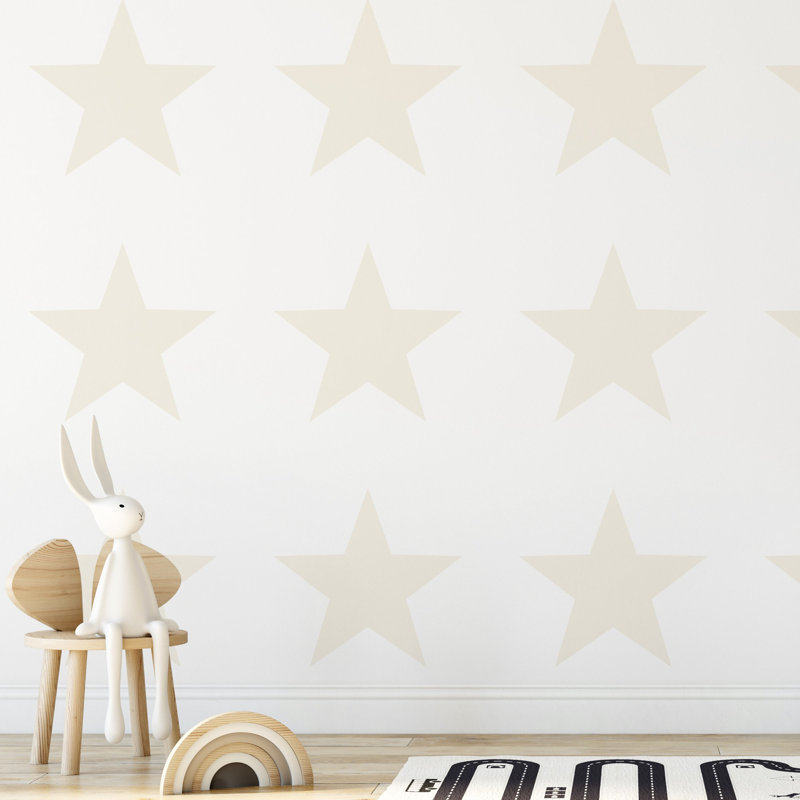 Style Sisters Classic Single Star Design Wallpaper Roll, Beige