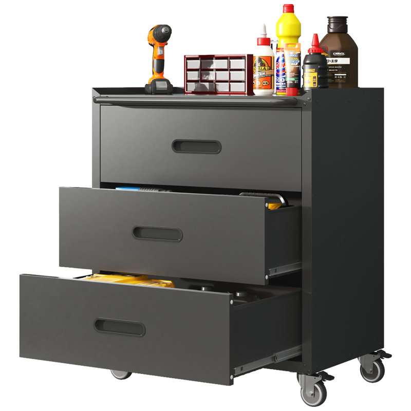 Armoire à outils mobile à 3 tiroirs Yansan 34,65 po