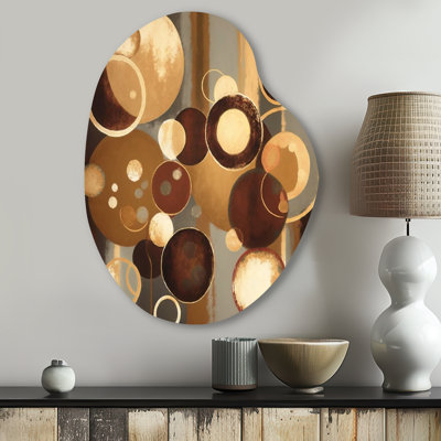«Aged Barrel Universes II», art mural abstrait en forme de poire en métal asymétrique