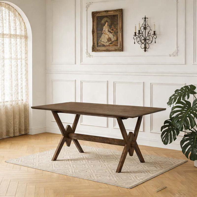 63" Double V Dining Table, Walnut
