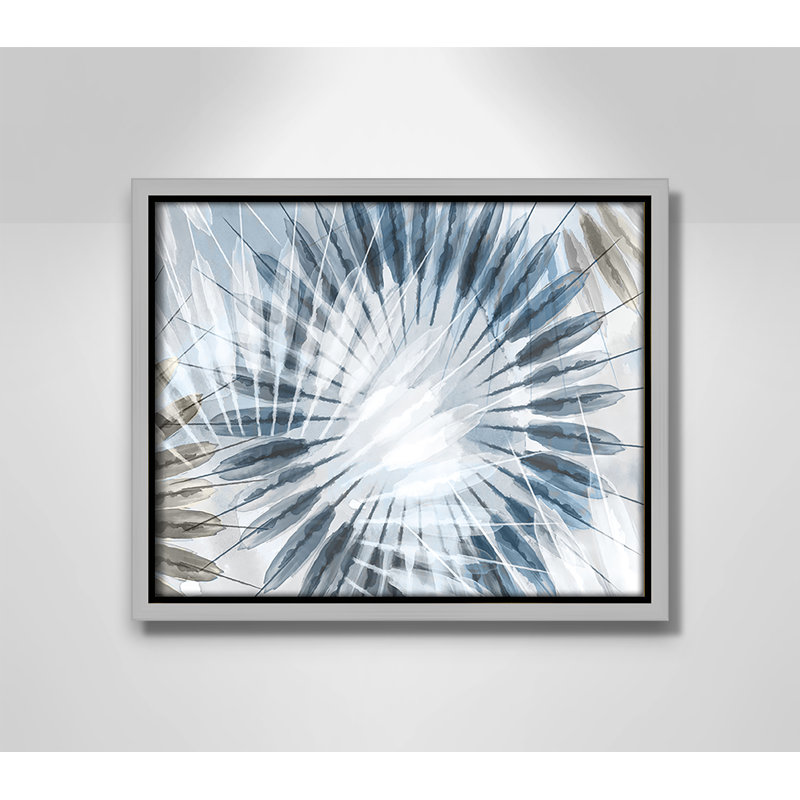 Dance of the Rays II - Blue Version Print par Eva Watts, Argent, H 9,5 po x l 11,5 po