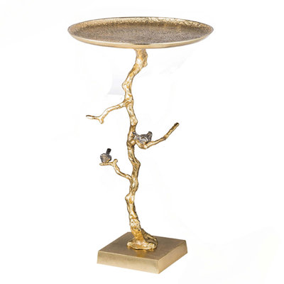 16.9X16.9X28" Contemporary Shiny Gold Table