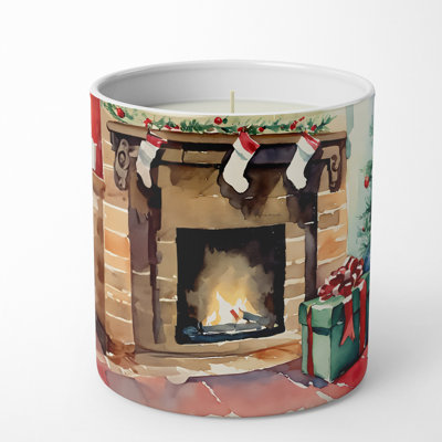 Bougie de Noël parfumée avec support en céramique
