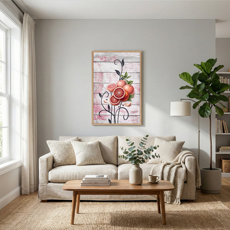 Art mural sur toile en bois rose patiné, H 48 po x l 36 po