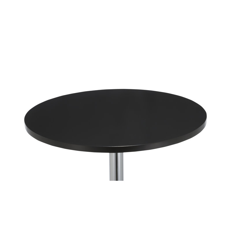 Latonya Round Metal Base Dining Table, Black