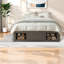 Modern Space-saving Queen Platform Bed With Storage, Solid Wood Mdf Construction