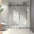 5476 BLACK Frameless One Fixed And One Shifted Shower Door
