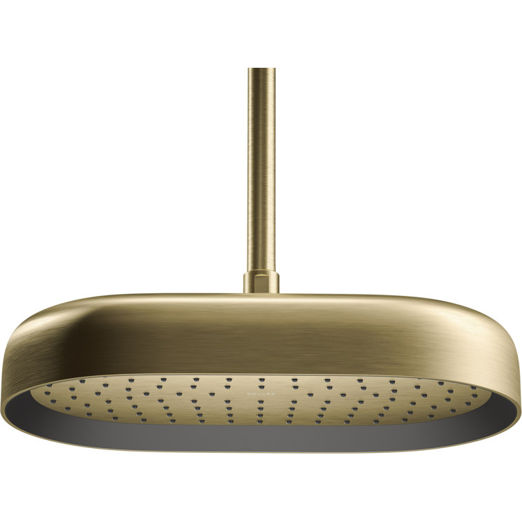 Statement 14" Single-Function Wall or Ceiling-Mount Round Rainhead, Oblong Rain Showerhead 2.5 GPM