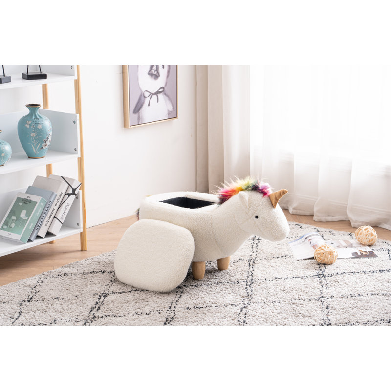 Bough 14.17" Wide Unicorn Storage Ottoman