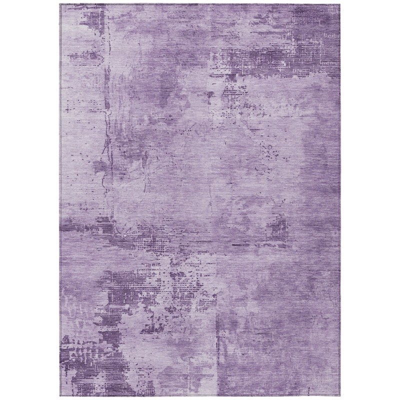 Tapis d'intérieur lavable abstrait mauve lavande et mauve HomeRoots 3 pi x 5 pi