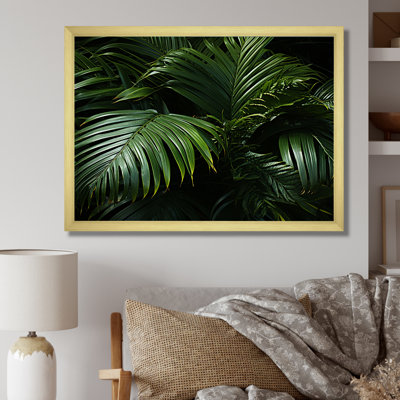 «Emerald Jungle Palm Leaves Embrace», reproduction sur toile