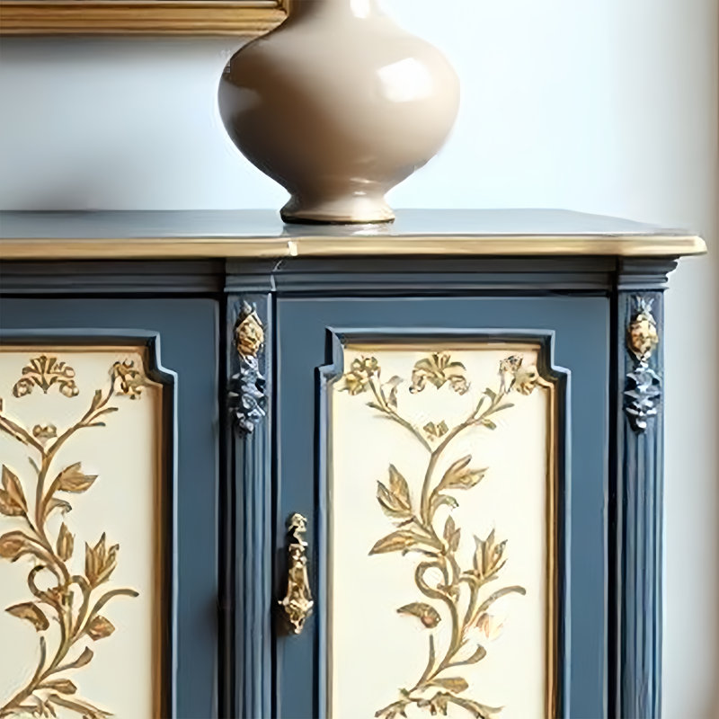 Armoire d'entrée rétro en bois massif peint
