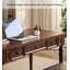 Élégant bureau en bois de noyer avec 3 tiroirs et détails sculptés-2073343641