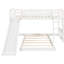 Twin Over Bunk Bed In White, Equipped With Slide And Reversible , Solid Pine Frame Material, Space - Saving For Bedrooms, Gray Style Features, 18 Support Slats White Built Adjustable Side