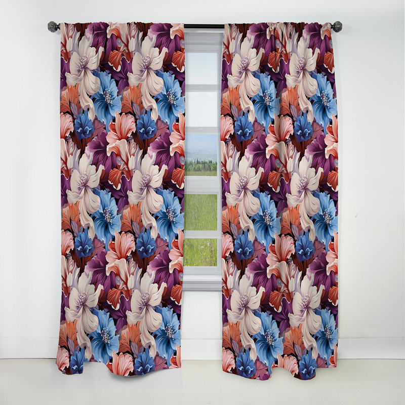 Motif floral - Mirage floral - Rideau occultant - 1 panneau, L 52 po x L 63 po