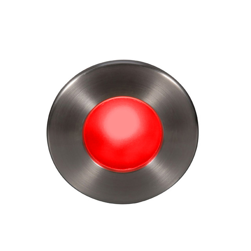 Integrated LED Step Light, Brushed Nickel, Red