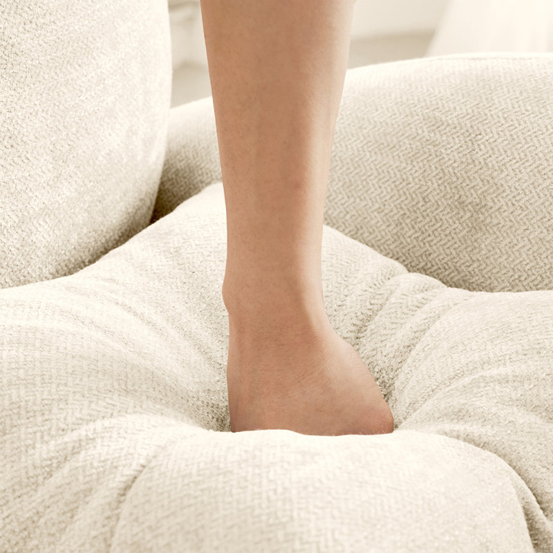 Canapé modulaire en U modulaire avec repose-pieds, tissu en chenille de qualité supérieure, avec 2 coussins décoratifs, dossier rembourré en mousse à haute densité