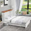 Grand lit escamotable avec 2 tiroirs, lit escamotable avec matelas en mousse à mémoire de forme pliable, blanc